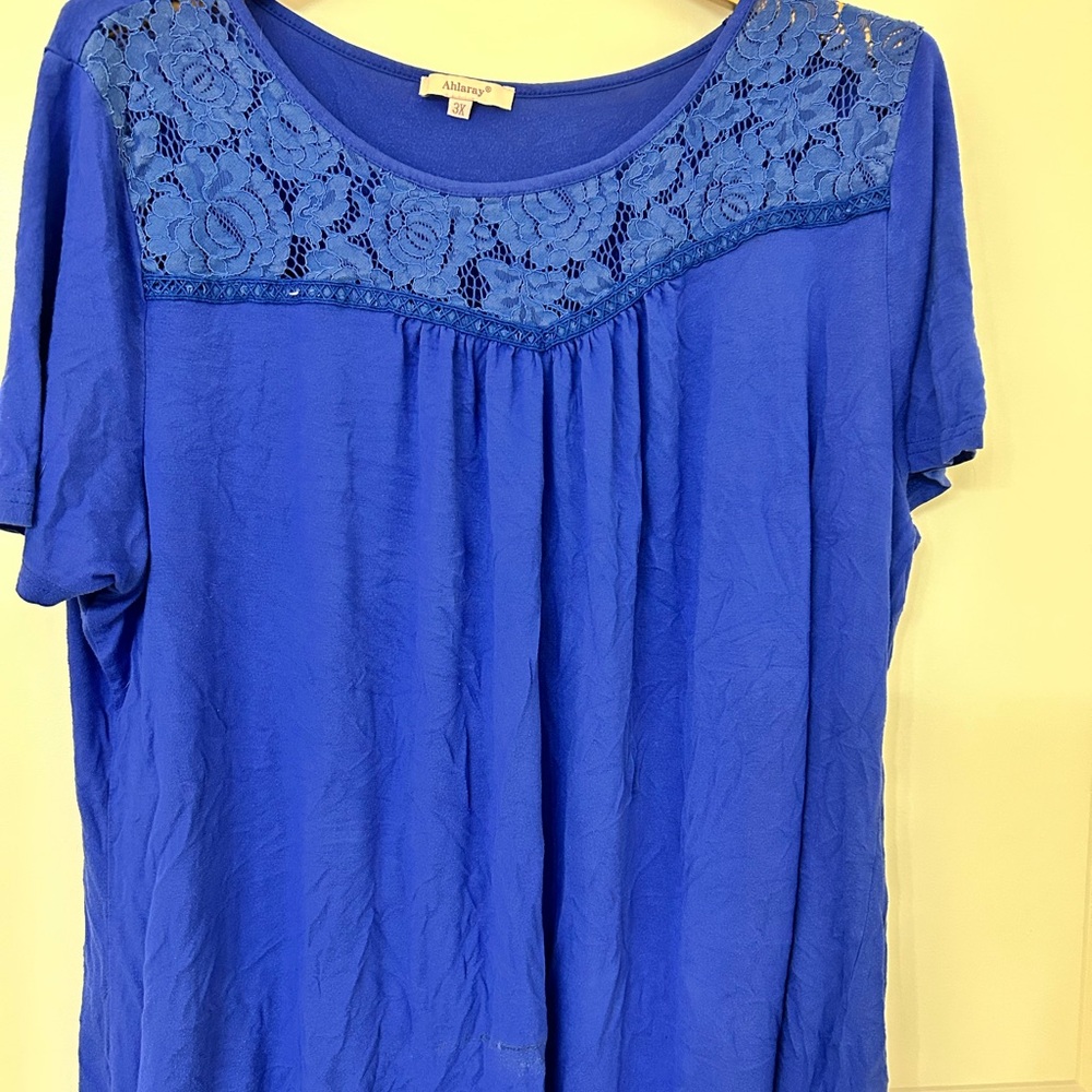 Alfani Women's Blue Lace Top